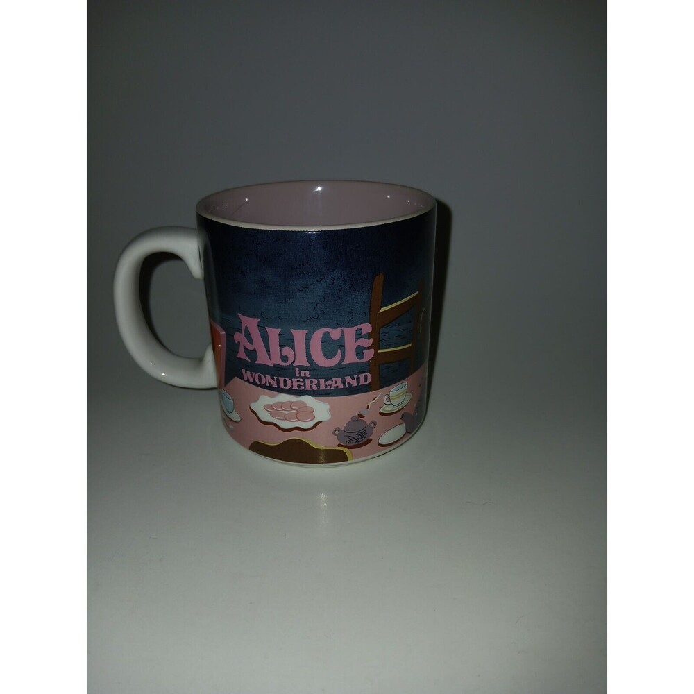 Alice In Wonderland Mug Walt Disney Made In Japan Tea Party Scene Vintage 1990